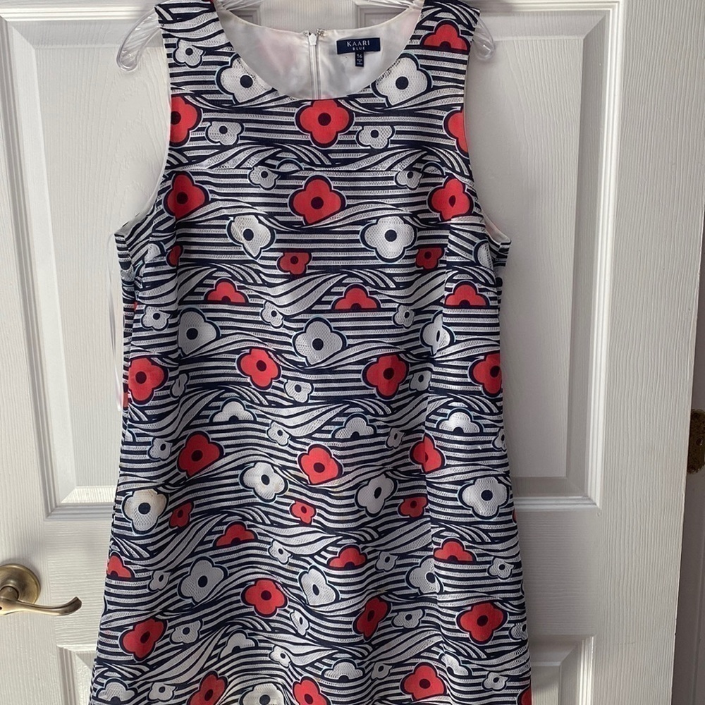 F womens Kaari casual lined zipper sleeveless dress size 16.  EUC
